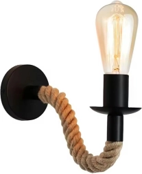 Stenska svetilka Loft z jutasto vrvjo