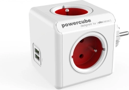 Razdelilec vtičnic PowerCube Original USB rdeč