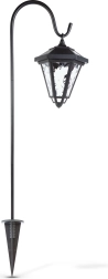 Solarna LED svetilka za zabadanje, 80 cm, črna s hladno belo svetlobo