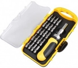 Komplet 22 delov: nastavki in izvijač z ragljo