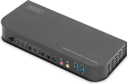 Digitus 2-portni KVM preklopnik DisplayPort na HDMI 4K 60 Hz z USB in zvokom