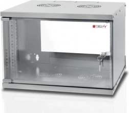 Visoka stenska omarica Techly 19 palcev 6U/320 mm z zastekljenimi vrati, siva