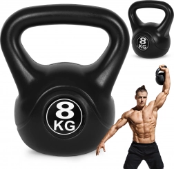 Kettlebell 8 kg ModernHome – plastični kettlebell za vadbo moči in rehabilitacijo