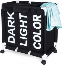 Trikomorni koš za perilo na kolescih 137 l Vilde