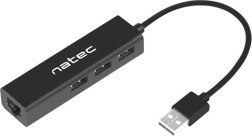 USB razdelilnik NATEC Dragonfly s 3× USB 2.0 in RJ45