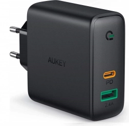 Omrežni polnilec Aukey z 2 USB vratoma in funkcijo Power Delivery 30 W