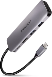 Axagon hmc-5 usb-c razdelilnik 5v1 s hdmi 4k, 2x usb-a, čitalnikom sd/microsd in pd 100 w