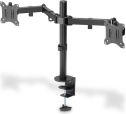 Dvojni namizni nosilec za monitorje s sponko 15"–32", črn