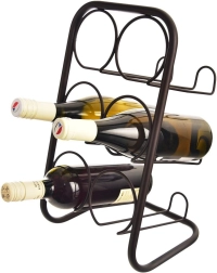Kovinsko stojalo za vino črno za 6 steklenic