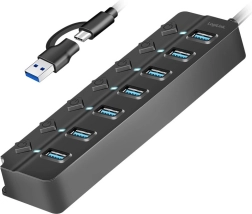 USB Hub LogiLink 7-portni USB 3.2 Gen 1 črn