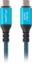 USB‑C kabel USB4 0,5 m, 240 W, 8K 60 Hz – črno‑moder