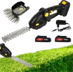 Brezžične škarje 2 v 1 za živo mejo in travo