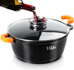 Granitni lonec s steklenim pokrovom TERRUNA AROMA 28 cm, 5,8 l