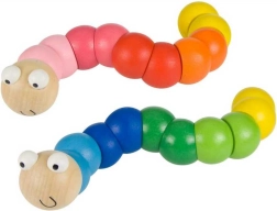 Bigjigs Toys barviti leseni črvček – moder