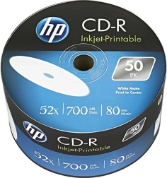 hp cd-r 700 mb 52x printable, spindle 50 kos