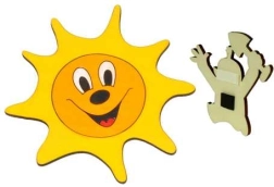 Dodo lesena dekorativna magnetka sonček