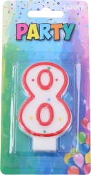 Rdeča rojstnodnevna svečka v obliki številke 8