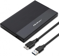 Aluminijasto zunanje 2,5" SATA ohišje za SSD/HDD z USB 3.0, 5 Gb/s, 2 TB, črno