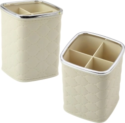 Organizator za čopiče s štirimi predelki bel 12 × 9,5 cm