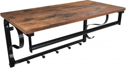 Stenska loft polica s kljukami in drogom