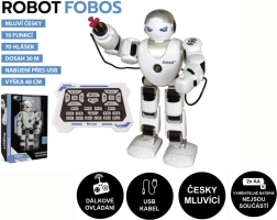 Interaktivni robot FOBOS 40 cm, govori v češčini, z daljinskim upravljanjem in USB polnjenjem