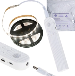 LED trak s senzorjem gibanja za USB in baterije 2 m hladno bela