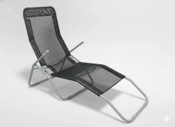 Vrtni ležalnik črne barve 137 × 58 × 24/H94 cm