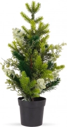 Umetno božično drevesce z evkaliptom 45 cm v lončku