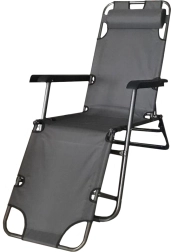 Zložljiv plažni ležalnik Riviera temno siv