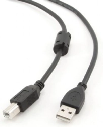 USB 2.0 kabel A–B 4,5 m s feritnim jedrom, pozlačeni kontakti