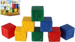 Barvne plastične kocke za otroke z živalmi, set 8 kos