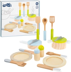 Small Foot Wooden Cookware and Pots Set, 15 Pieces
