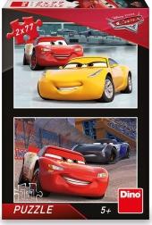 Puzzle CARS 3 dirkači 2×77 koščkov