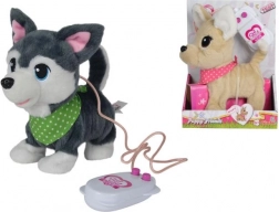 Plišasti kužek na povodcu z zvokom in hojo