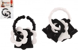 Grizala za dojenčke – črno‑beli liki, ropotuljica in držalo