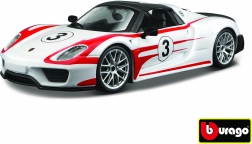 Kovinski model avtomobila 1:24 Porsche 918 Weissach – bela