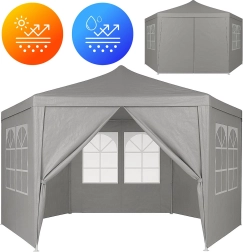 Vrtni paviljonski šotor 2x2x2 m z okni, siv MultiGarden