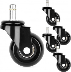 Gumirana kolesca za pisarniški stol 50 mm, čep 10 mm, set 5 kos