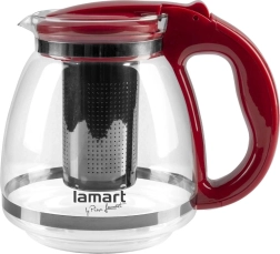 Stekleni čajnik Lamart Verre 1,5 l, rdeč