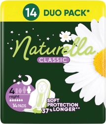 Naturella Classic higienski vložki Night s krilci 14 kos