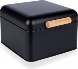 Kovinski črni zaboj za kruh 22 × 20 × 14 cm