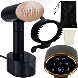 Parni parni likalnik za oblačila 2000 W črn RUHHY z zaslonom na dotik