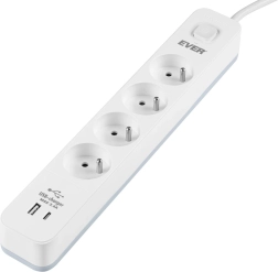 Prenapetostni podaljšek EVER Protect, 4 vtičnice z USB-A in USB-C, 3,4 A
