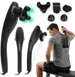 Ročni vibracijski masažni aparat 20 W s 5 zamenljivimi glavami ModernHome