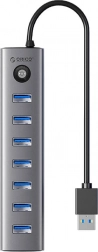 Orico USB-C hub s 7× USB 3.0, siv