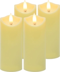 Ruhhy LED candle/insert for memorial lantern 12.5 × 5 cm, warm white, flickering flame (4 pcs)