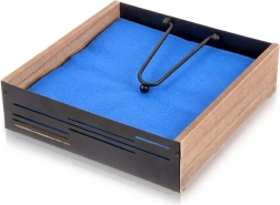 Kovinsko črn stojalo za prtičke s pritisnim krakom LINE 18 × 18 × 5 cm