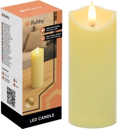 LED sveča 12,5 × 5 cm z utripajočim plamenom, topla bela