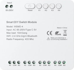 Pametni štirikanalni stikalni modul AVATTO za mojstre 250 V