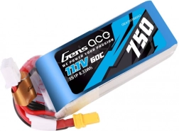 LiPo baterija 3S 11,1 V 750 mAh 60C z priključkom XT30 Gens Ace